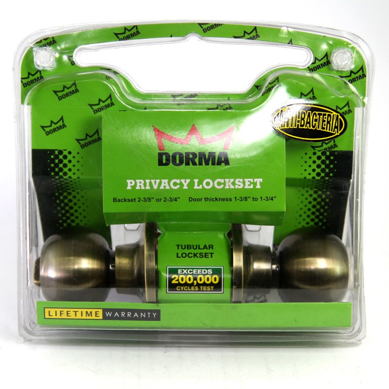 Dorma Privacy Tubular Knob Lockset TA1 Berlin Finishes US5 Standard Satin Brass